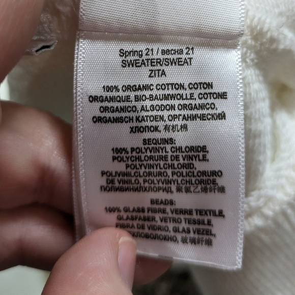 Essentiel Antwerp Zita bead & sequin puff sleeve sweatshirt 8 - Picture 12 of 14